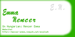 emma mencer business card